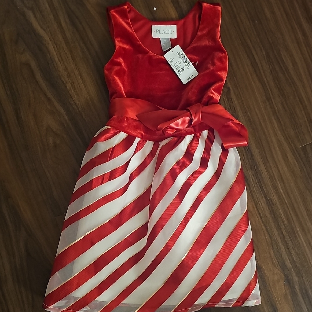 The Children's Place Red And White Striped Christmas Dress Nwt